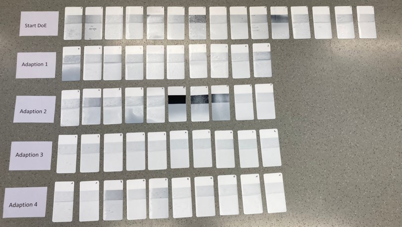 Paint optimization design of experiment